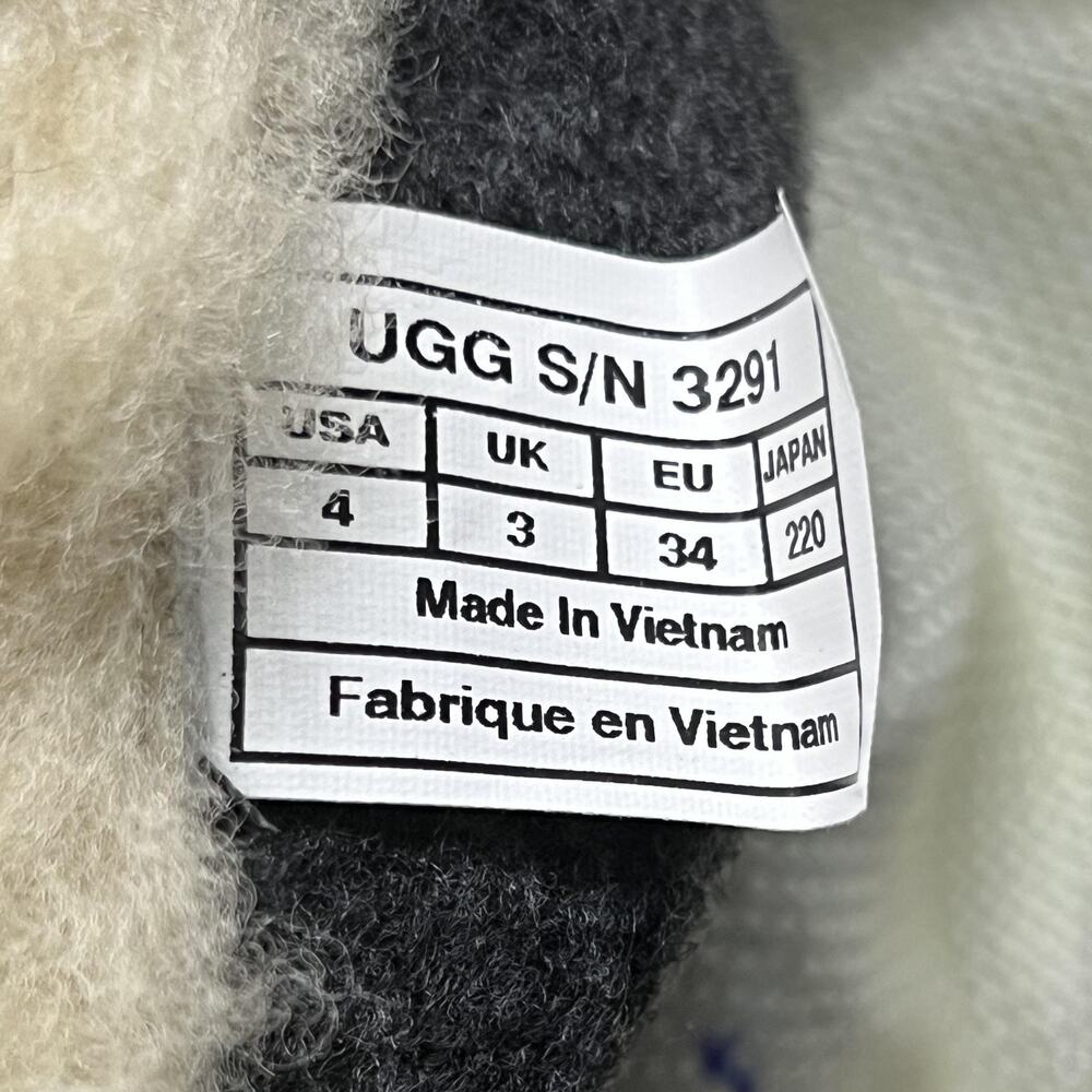 UGG Winter Snow Boots Kids Size 4 White Shearling Wool Comfort Lined Shoes NWD - Picture 7 of 10